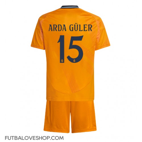 Dres Real Madrid Arda Guler #15 Preč pre deti 2024-25 Krátky Rukáv (+ trenírky)